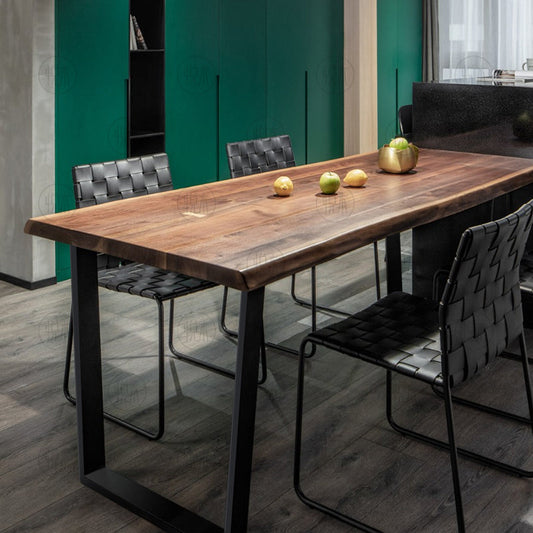 Table à manger Jasper Live Natural Edge en bois massif (choisissez parmi 4 couleurs)