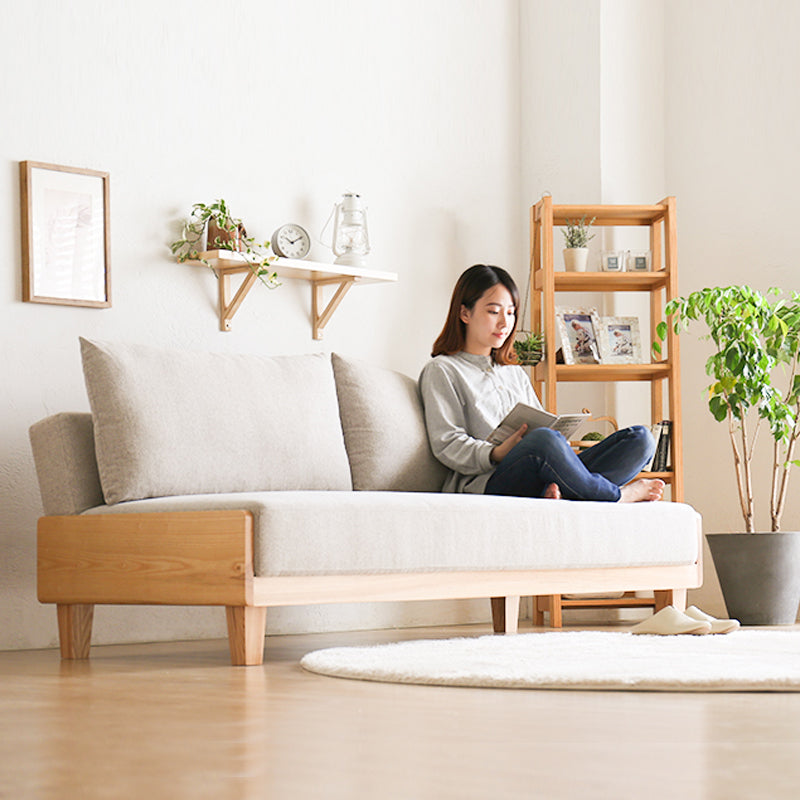 Canapé-lit BROOKLYNN RITZ en bois massif japonais scandinave (6 couleurs)