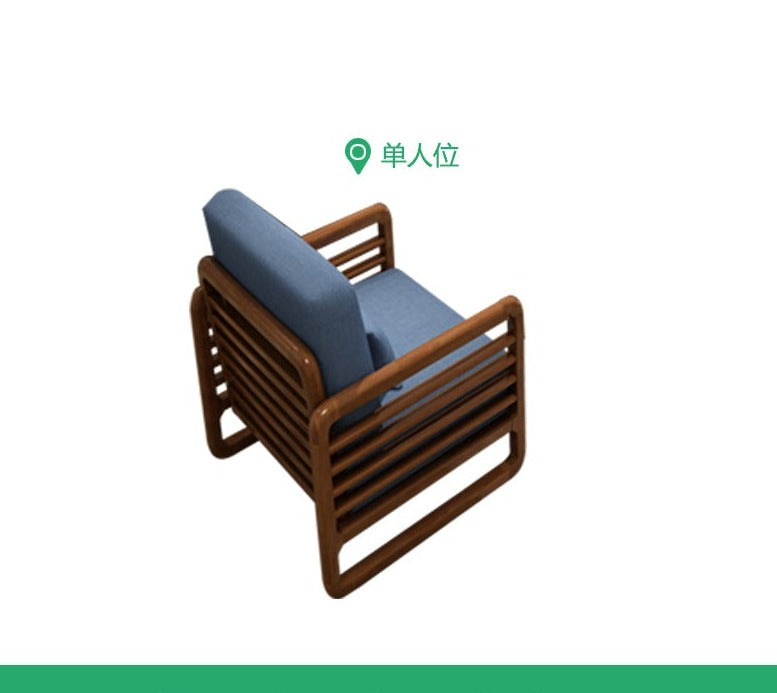 Canapé scandinave de luxe ARIA en bois massif de style nordique (couleur noyer/naturel, ensemble de 10 combinaisons)