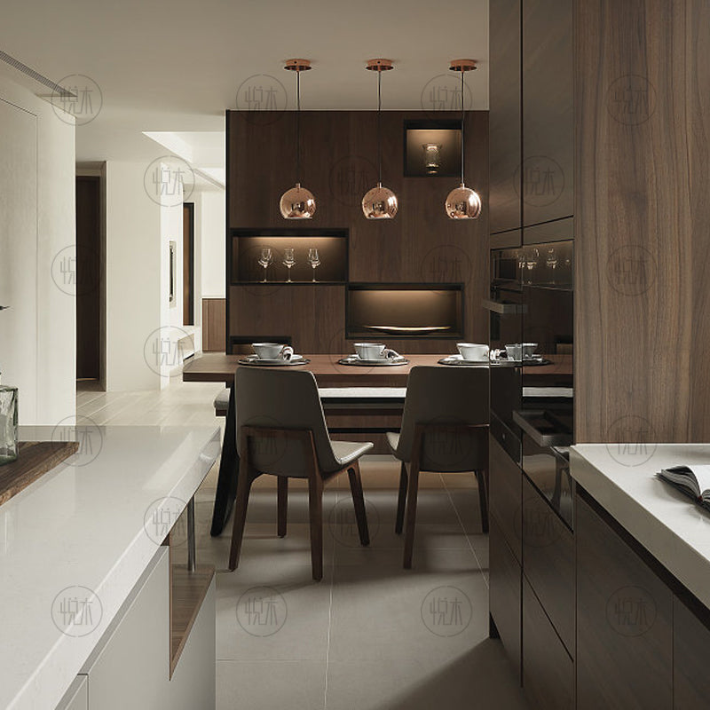 Table à manger nordique JOEL en bois massif et chaise minimaliste moderne 