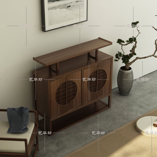 Buffet LUCILLE SHERATON, table d'autel, meuble d'entrée de style chinois