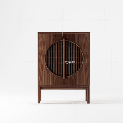 LENA SHERATON Armoire de rangement style chinois en orme ancien