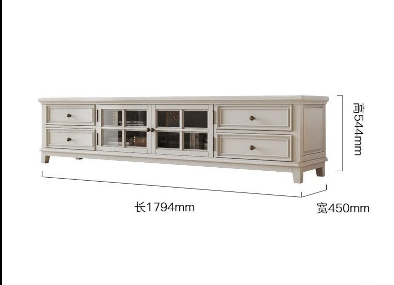 Meuble console TV en bois massif Leonardo Classic Country