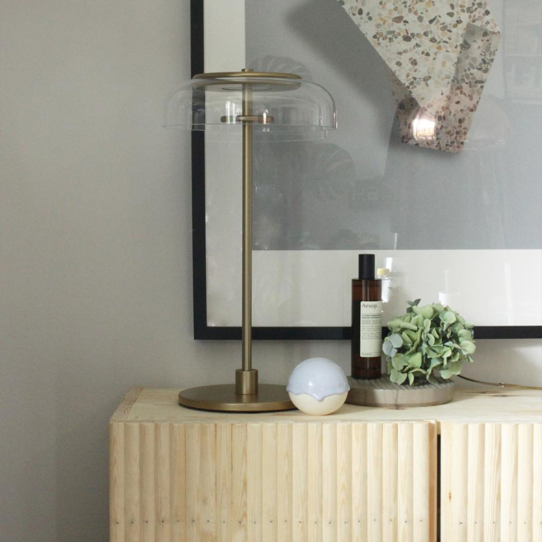 Lampe arquée en verre Keystone