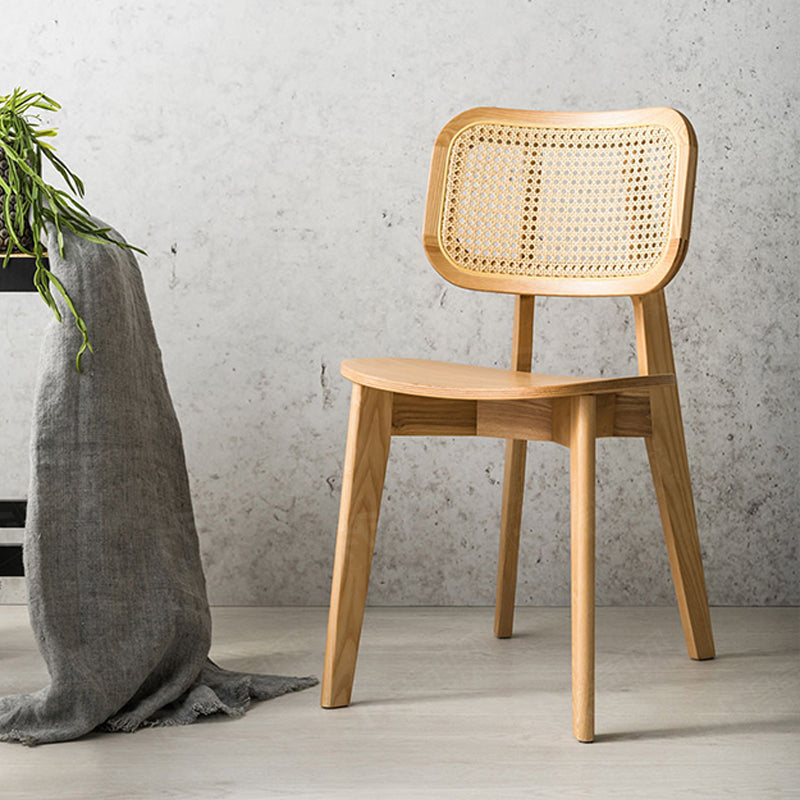 Chaise de salle à manger japonaise Malia RITZ en rotin de style Nippon, noyer, cerisier, noir naturel