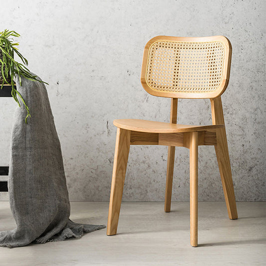 Chaise de salle à manger japonaise Malia RITZ en rotin de style Nippon, noyer, cerisier, noir naturel