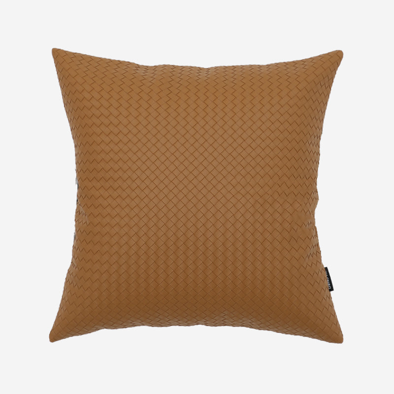 Housse de coussin et insert en cuir tressé