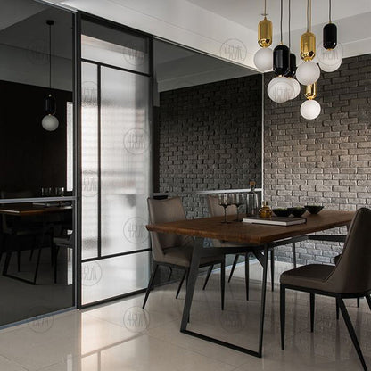 Table à manger EMMETT en bois massif de style nordique rétro