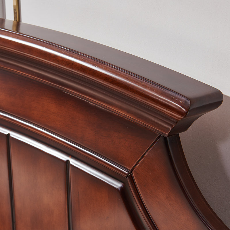 Lit DAISY Boston Hilton avec sculptures (couleur acajou)