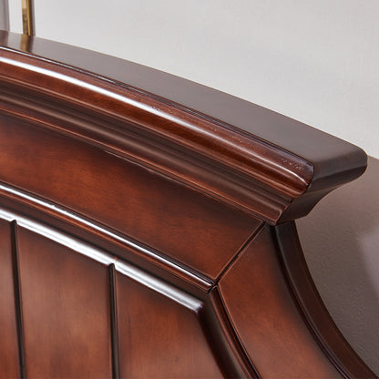 Lit DAISY Boston Hilton avec sculptures (couleur acajou)