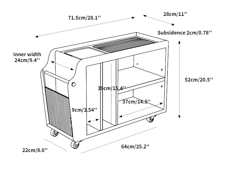 Chariot de rangement et table d'appoint Abelia