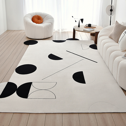 Tapis géométrique noir/blanc Avicia