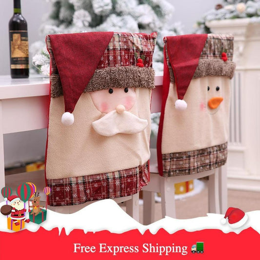 Housse de chaise de Noël (lot de 2) - Bonhomme de neige