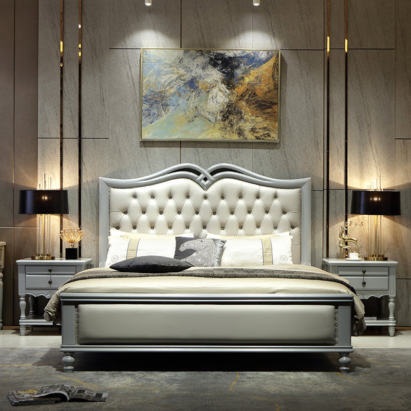 BOSTON HILTON Lit américain européen en bois dur King Size, tiroirs de rangement, rangement à air comprimé