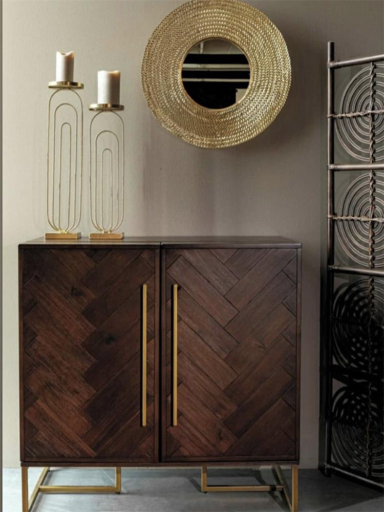 Meuble à vin en bois massif avec comptoir de bar CHARLEE 