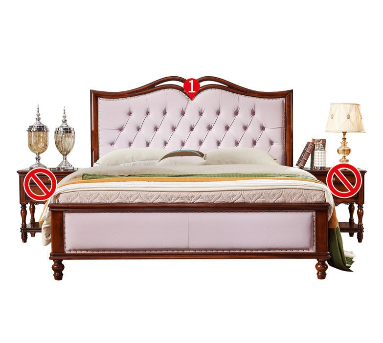 BOSTON HILTON Lit américain européen en bois dur King Size, tiroirs de rangement, rangement à air comprimé