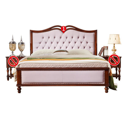 BOSTON HILTON Lit américain européen en bois dur King Size, tiroirs de rangement, rangement à air comprimé