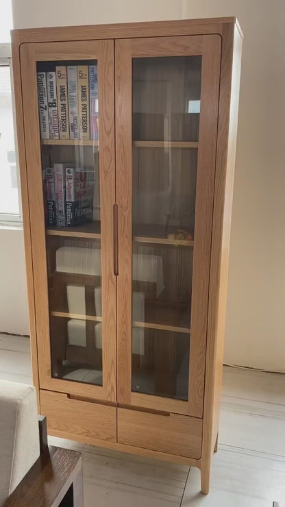 Vitrine-bibliothèque en verre scandinave nordique KAYDEN