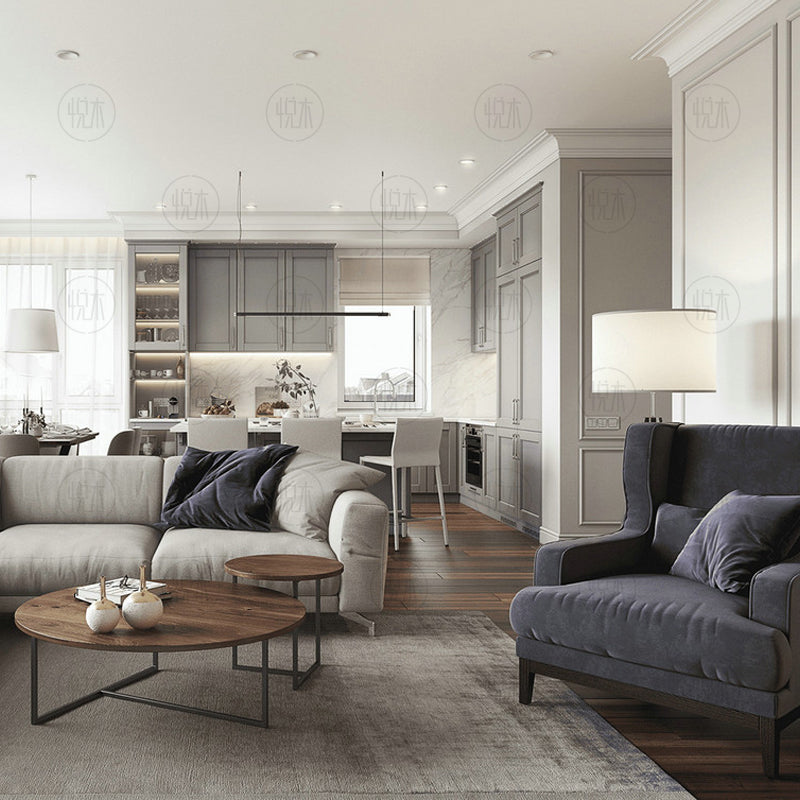 Table basse ronde nordique en bois massif KEHLANI RADISSON (4 couleurs, 2 tailles)