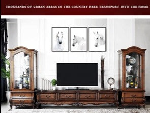 Claire New York Sheraton Meuble console TV / Table basse / Vitrine en verre Américain Moderne 