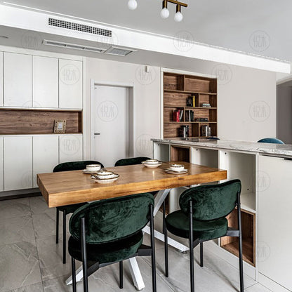 Table à manger en bois massif Maeve japonaise scandinave