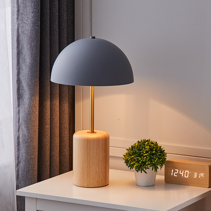 Lampe de table en bois massif Broderick