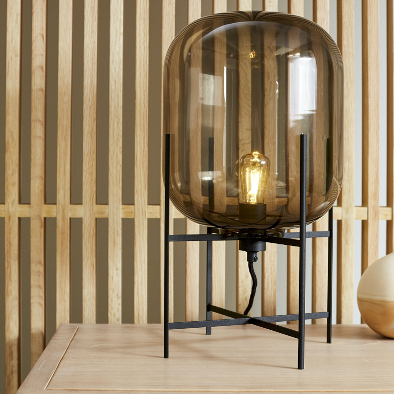 Lampe de sol/de table en verre Alden