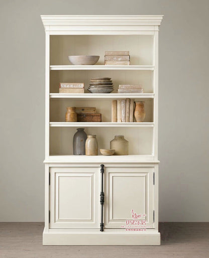 ASHLEY HYATT Buffet rustique américain en bois massif, bibliothèque, armoire de style rétro français