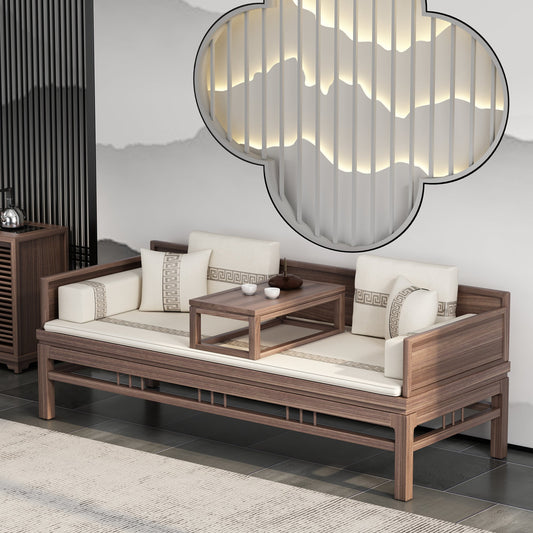 Canapé-lit classique en bois massif INGRID SHERATON