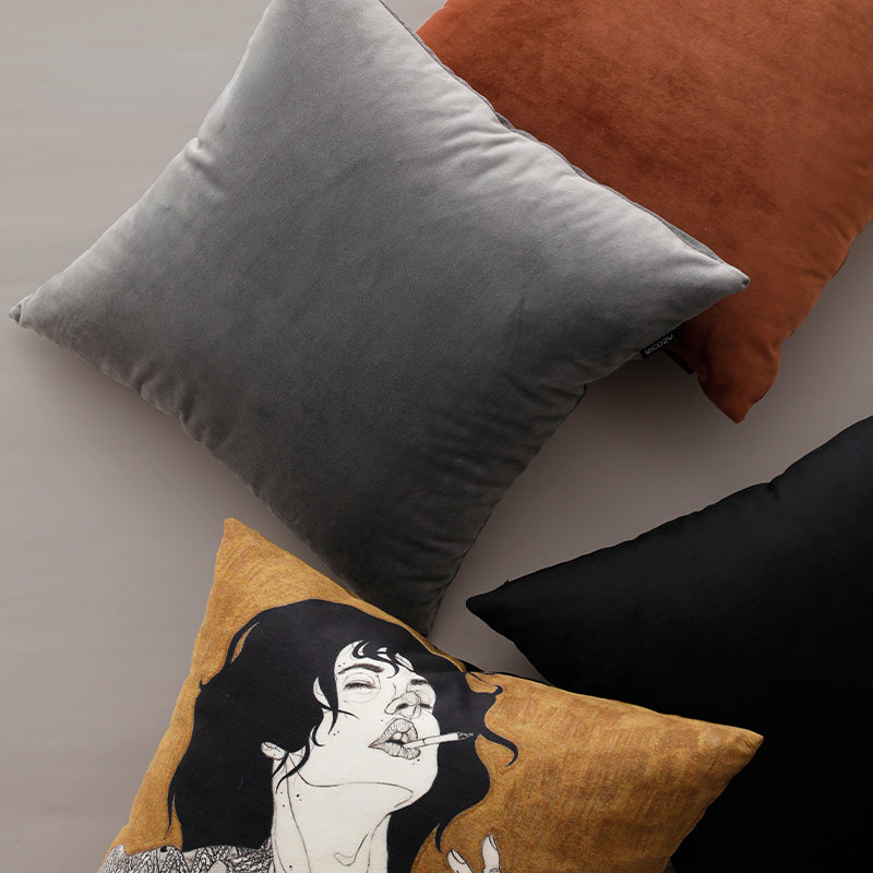 Housse de coussin et insert gris album