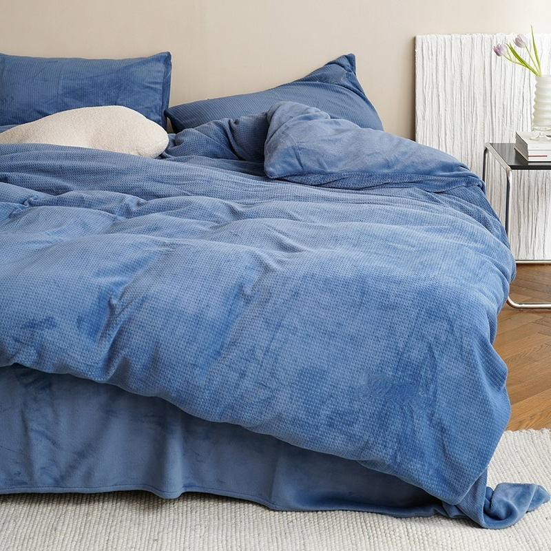 Ensemble de draps en velours corail Holly