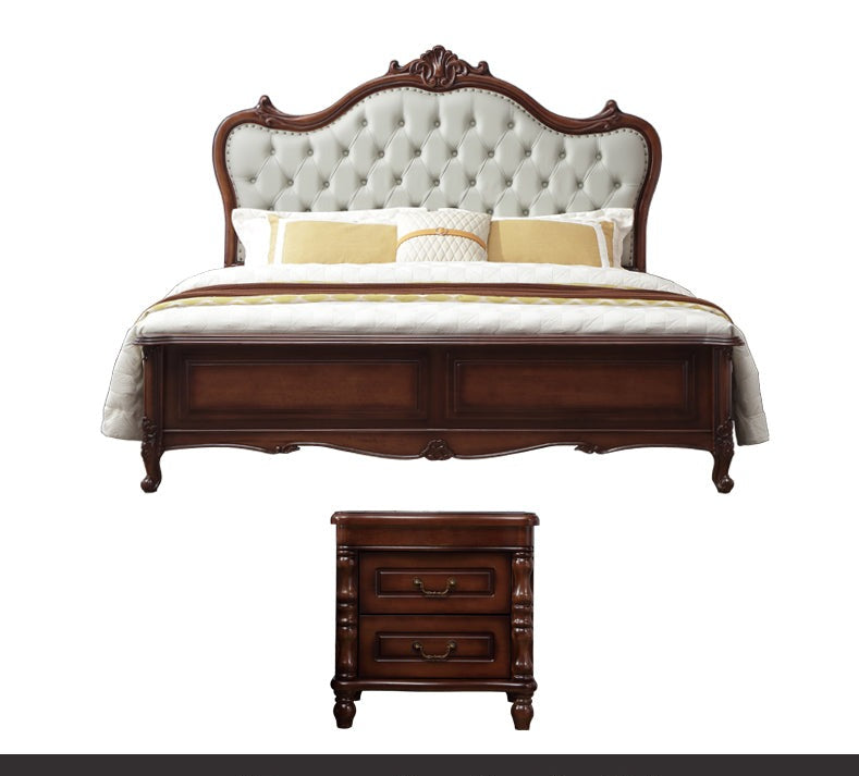 Lit KINSLEY Boston Hilton de luxe en bois massif américain (2 tailles de chevet disponibles)