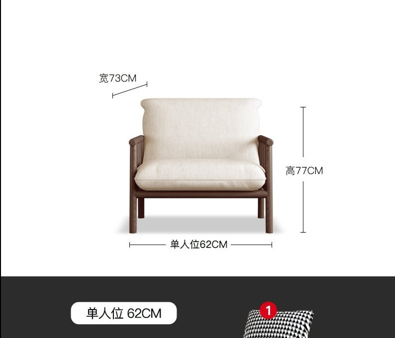 Canapé scandinave LAYLA en bois massif de style japonais (4 tailles, 7 couleurs au choix)