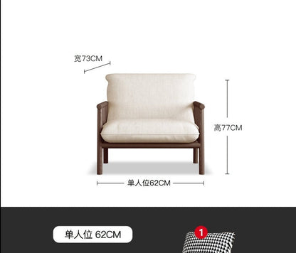 Canapé scandinave LAYLA en bois massif de style japonais (4 tailles, 7 couleurs au choix)