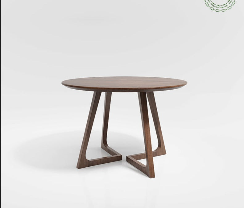 Chaise princesse LEILANI Hiroshima en bois massif, table de salle à manger ronde, option conférence (choix de 7 tailles)