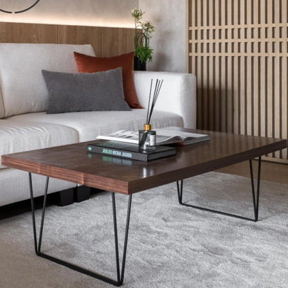 Table basse ALINA RADISSON style scandinave américain rétro en bois massif (4 tailles, 4 couleurs)