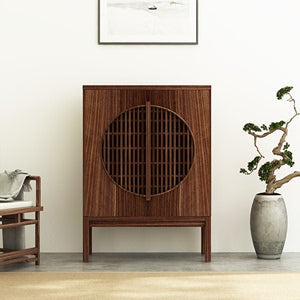 LENA SHERATON Armoire de rangement style chinois en orme ancien