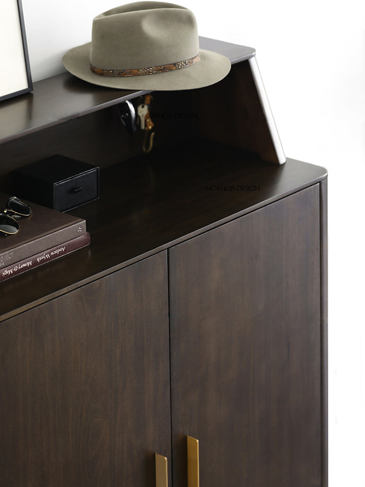 Buffet nordique en bois massif LAINEY Chicago HILTON, meuble à chaussures, porte-bouteilles et chiffons 