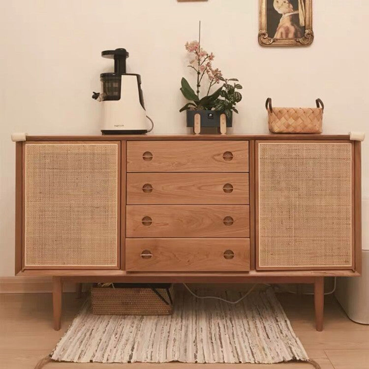 Buffet en rotin ALLISON (2 couleurs au choix : naturel et noyer)