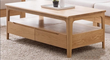 Table basse en bois massif pur de style japonais AKAGI