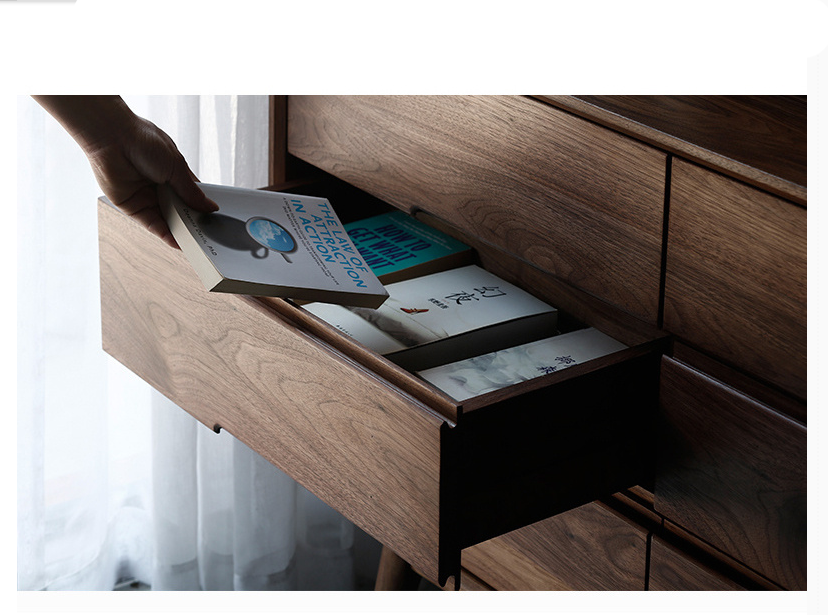 ANGELINA CONRAD Commode scandinave 6 tiroirs Bois massif nordique 