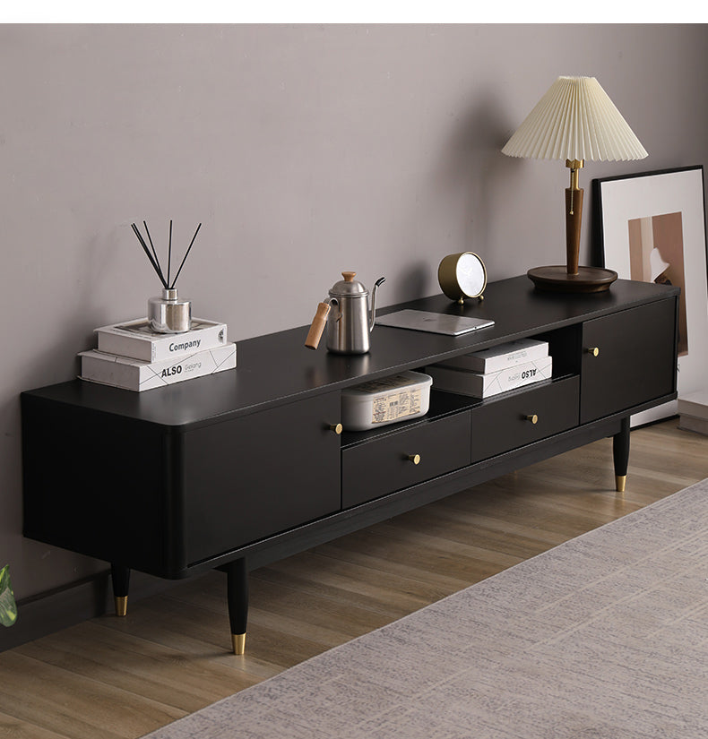 Meuble TV console en bois massif nordique ELIJAH au design simple et moderne 