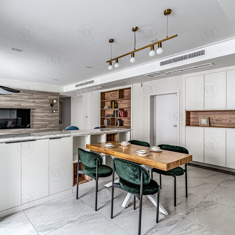 Table à manger en bois massif Maeve japonaise scandinave