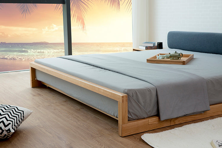 Lit Tatami en chêne de style japonais ADACHI en bois massif