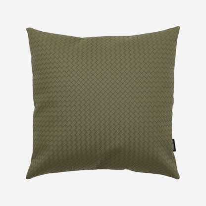 Housse de coussin et insert en cuir tressé