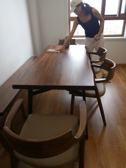 Table à manger design nordique en bois massif ALAN scandinave