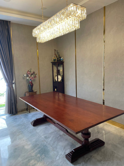 Table à manger en bois massif KAIDEN de style américain classique et luxueux de style européen