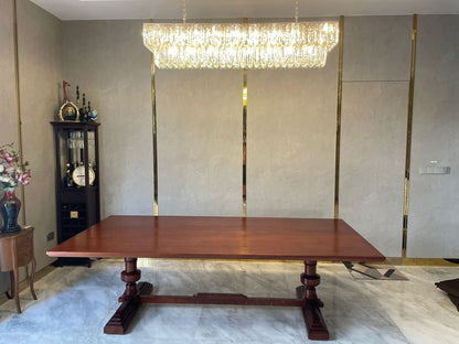 Table à manger en bois massif KAIDEN de style américain classique et luxueux de style européen