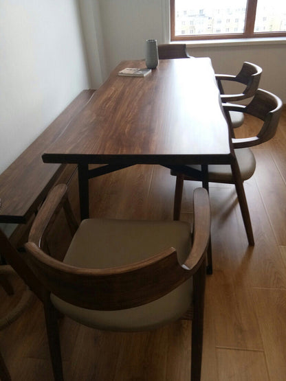 Table à manger design nordique en bois massif ALAN scandinave