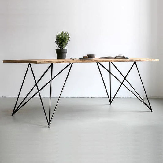 Table à manger en bois massif Jesse Table de conférence moderne et minimaliste en bois massif